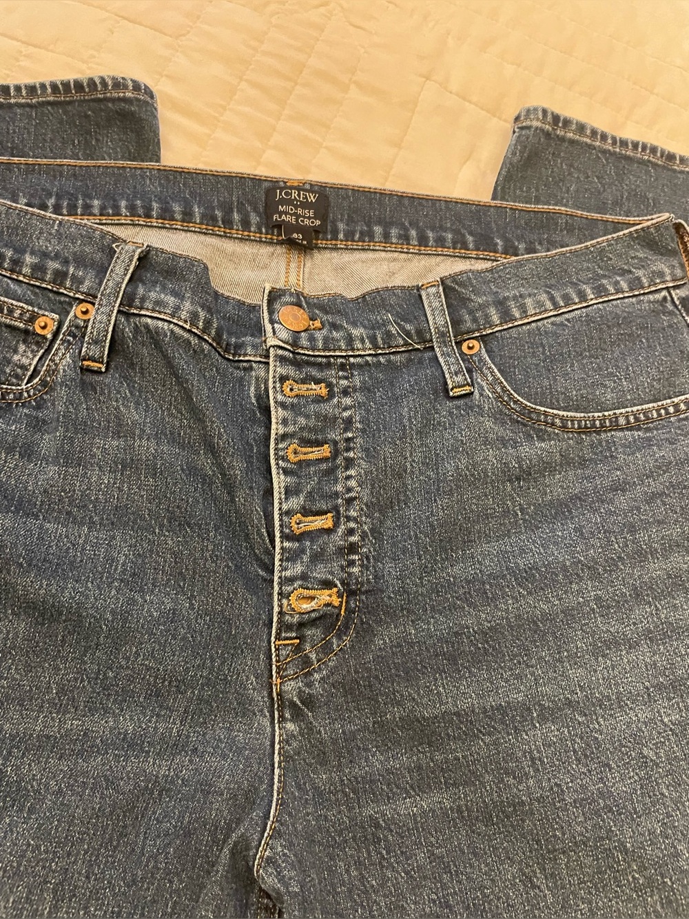 J. Crew Mid-Rise Flare Crop Jeans